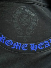 Chrome Hearts Black Blue Neck Logo Longsleeve T-Shirt