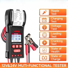 with Printer Car Battery Tester 12V/24V 100-2000CCA Battery Temperature Load