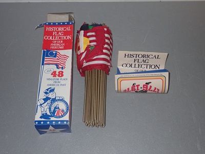 #ad 1976 Historical Flag Collection 48 Miniature Flags Winn Dixie $50.00