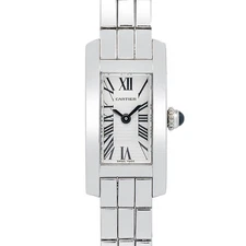 Cartier Laniere Allongee W15364W3 QUARTZ 18k White Gold Silver Dial Women's 15mm