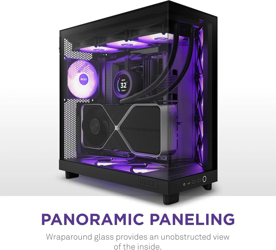 H6 Flow RGB Mid Tower Airflow Case, 3 RGB Fans, Glass Panels - Image 4 of 4