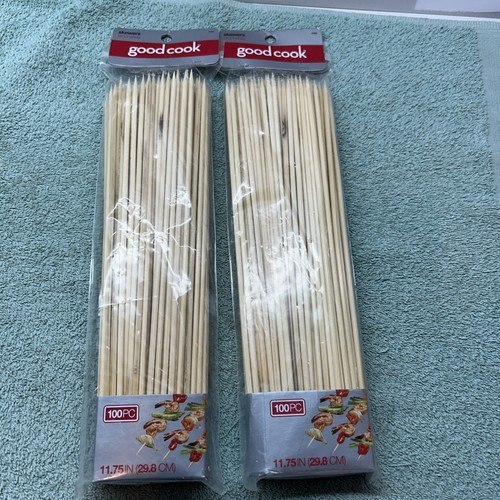 Pack Of 2 (200) Good Cook 12-inch Bamboo Skewers,  100 Count Pack of 2 - Picture 1 of 5