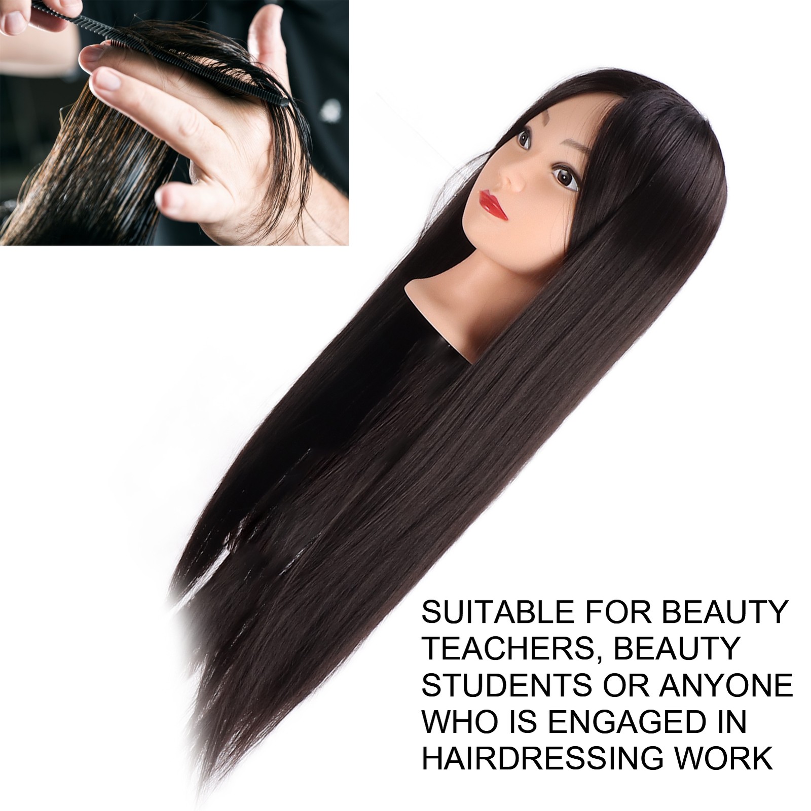 Long Hair Mannequin Head Professional Hairdresser Hair Practice Styling Trai CUT