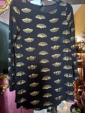 Gina Tricot Black gold fan design top size S