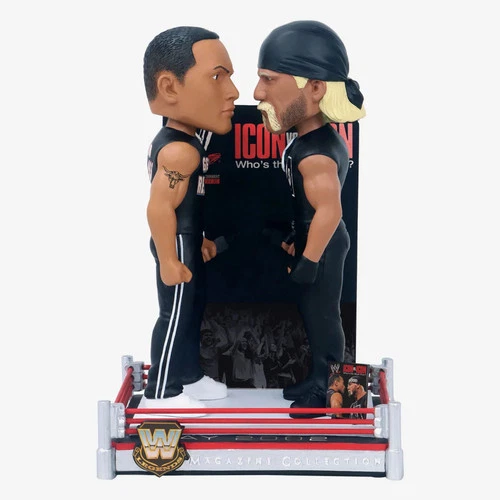 The Rock & Hulk Hogan Icon Vs Icon WWE Magazine Cover Bobblehead WWE Wrestling