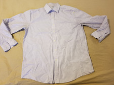 Mens Brooks Brothers Dress Shirt 16 33 Blue White Button Cotton 16