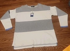 JOULES Knitwear Sweater Jumper Size US 6 UK 10 EU38 Grey White Stripe Y_UMA NWT