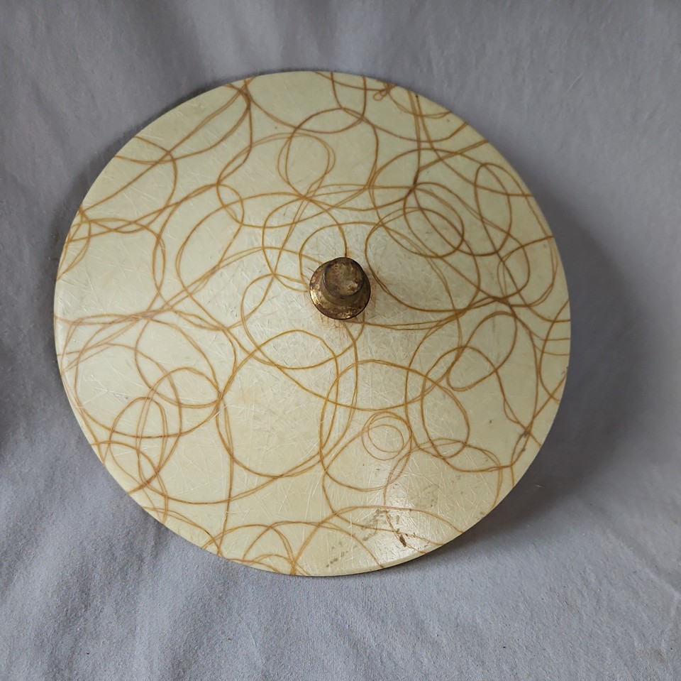 Vintage 1950s UFO Fiberglass Metal Lamp Shade Only Mid Century Modern Atomic Era