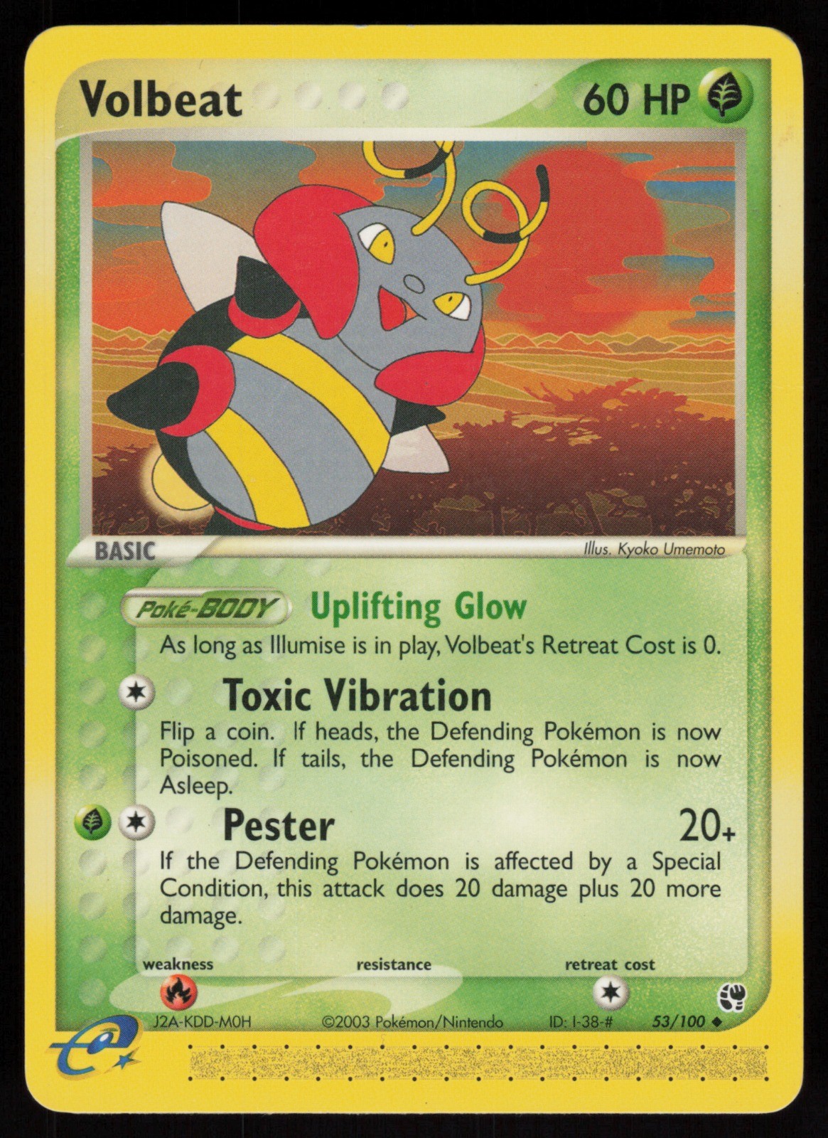 E-Reader Volbeat 53/100 Sandstorm Kyoko Umemoto Pokemon TCG Card