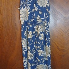 Lush Blue White Floral Sleeveless Maxi Long Dress Regular Size S