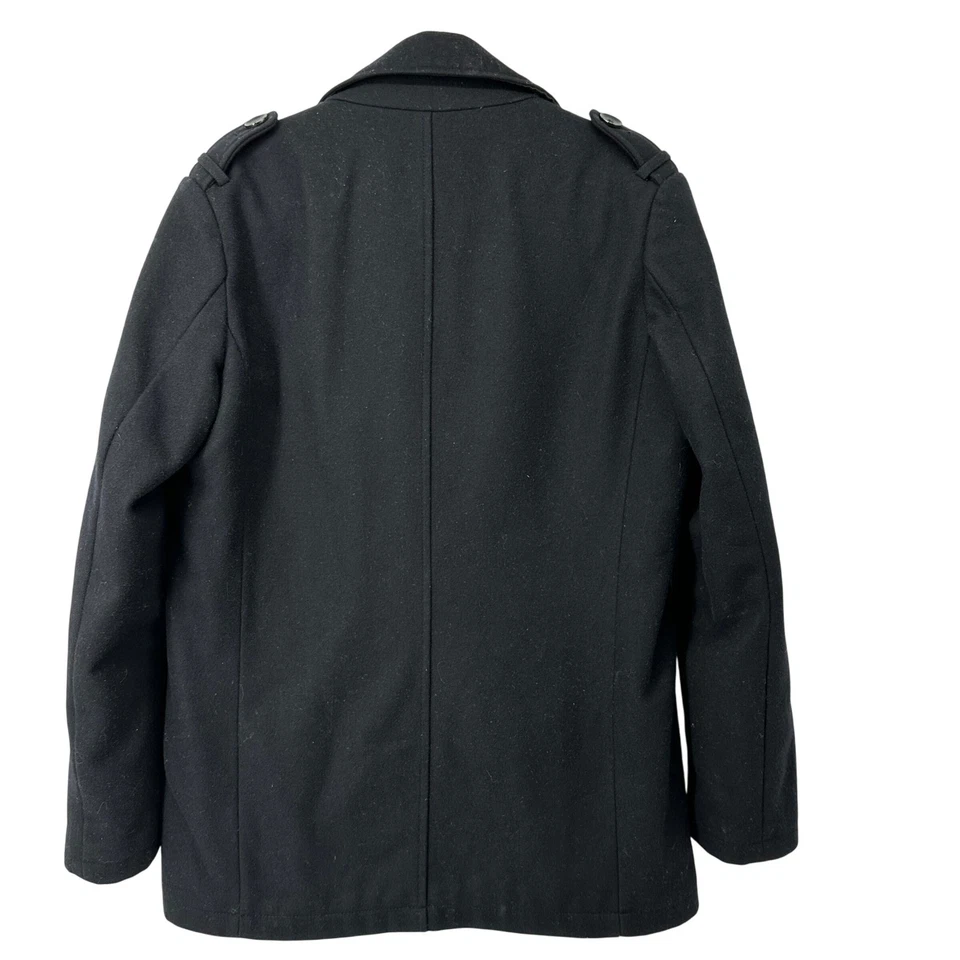 Kenneth Cole реакции мужской черный шерсти смесь двубортный бушлат куртка S - Изображение 2 из 4