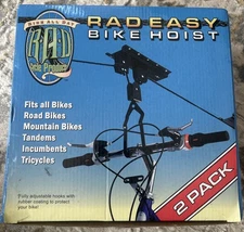 (2-Pk) Rad Cycle Bike Hanger Overhead Hoist Pulley System w/ 100 Lb Capacity