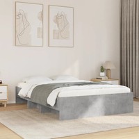 Bettgestell Betongrau 140X190 Cm Holzwerkstoff
