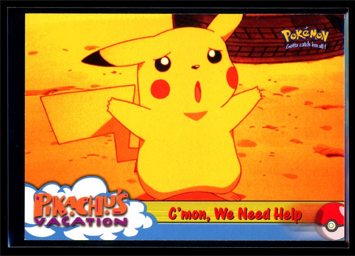 1999 Topps Pikachu's Vacation C'mon, We Need Help #53 Non Foil Pokemon Card