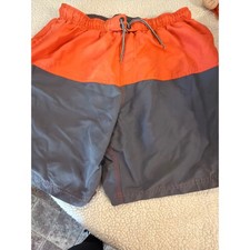 Panama Jack Mens XL Swim Trunks Orange Gray Colorblock Board Shorts Cargo Pocket