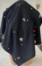 Cape / Poncho  Kunstfell Pompös schwarz/ Einheitsgröße