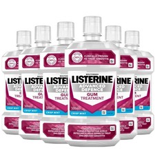Listerine Advanced Defence Gum Treatment Mouthwash Crisp Mint 6 x 500ml