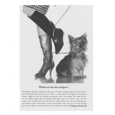 Harper's Bazaar Vintage Print Ad Dog Boots 60's 9x6