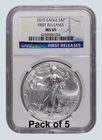 Pack of 5 - All 2015 *NGC MS 69 American Silver Eagle