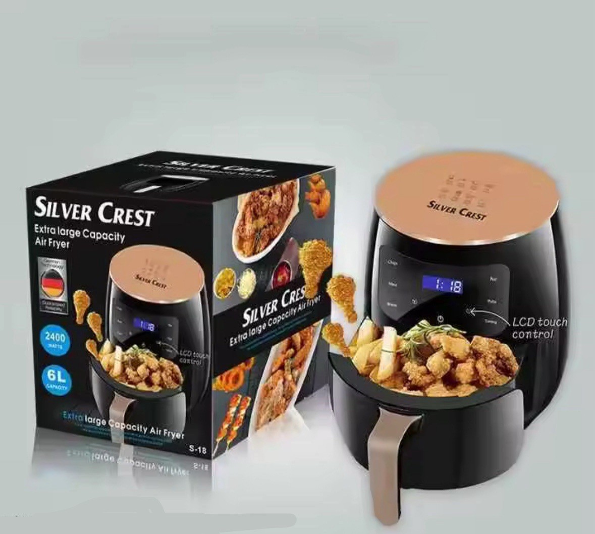Extra Large Digital Air Fryer Silver Crest