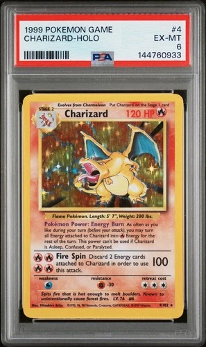 Charizard Base Set 1999 Holo 4/102 PSA 6 Pokémon TCG English
