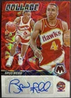 SPUD WEBB 2023-24 Panini Mosaic Collage International Prizm Autograph Auto Hawks
