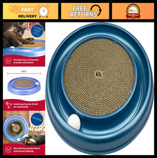 Cat Scratcher Pad with Toy Ball Track Catnip - Turbo Scratcher for Cats
