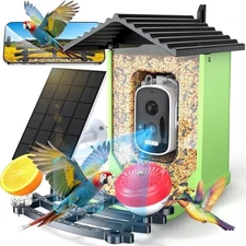 Bird Feeder with Camera, 2K HD AI Identify Smart Bird House Camera with Solar Po