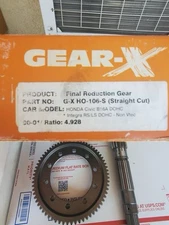 GearX 4.928 Final Drive Set Honda Civic B16A STRAIGHT CUT Integra B18B B-Series