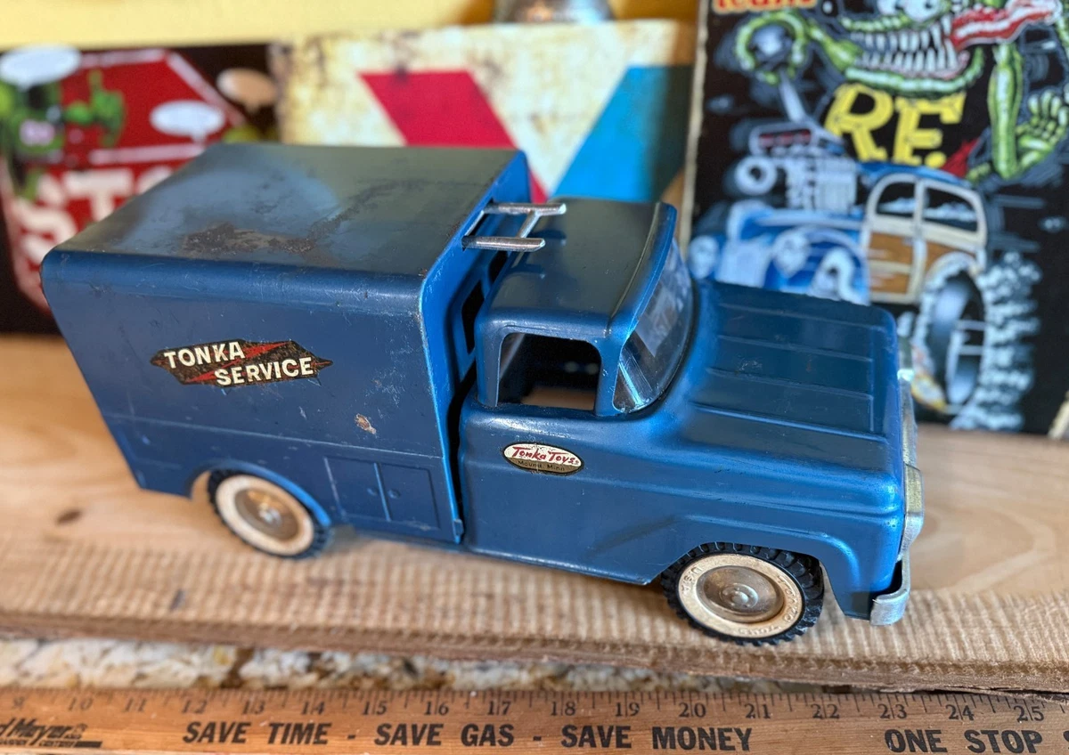 値下げ！激渋ネイビー Tonka Toys ピックアップトラックおまけのケース付 Las mejores ofertas en Camiones Diecast Tonka Blue Vintage