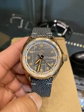 Zelos Swordfish Field 38mm Bronze Meteorite  Dial On Stingray Strap/ Rubber