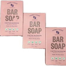 🧼 ⭐ Hand in Hand Bar Soap – Cactus Blossom (Bergamot & Crisp Basil) Bundle of 3