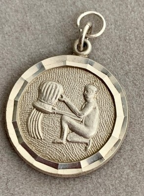Sterling Silber Wassermann Sternzeichen Charm Anhänger Vintage um 1970
