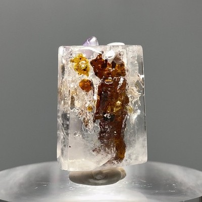 4 Moving Bubbles! RARE Fluorescent Golden Petroleum Quartz & Amethyst Enhydro