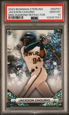2023 BOWMAN STERLING MINI DIAMOND REFRACTOR #BSP67 JACKSON CHOURIO 70/150 PSA 10