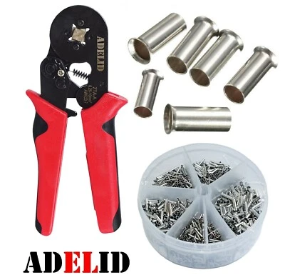 ADELID® Aderendhülsen blank Endhülsen Presshülsen Unisolierte 0,5-10mm² Zange Crimpzange