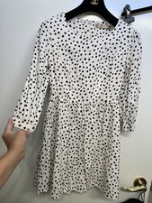 LOLA’S CLASSIC BLACK&WHITE POLKA DOTS WORK CASUAL CUTE DRESS S