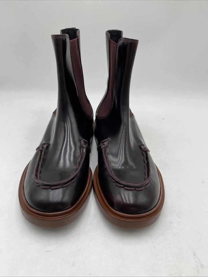 Tod's Botas Chelsea Cuero Brillante Mujer Marrón Talla 38 Foto 3 de 4