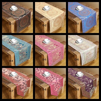 Indian Handmade Silk Bracode Wedding any Party Decorative Table Runner Decor 