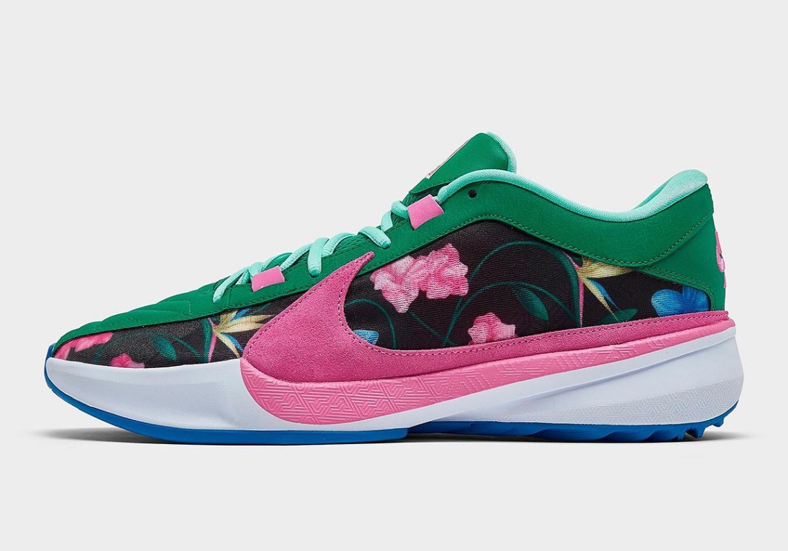 Nike Zoom Freak 5 цветов с цветочным рисунком Зеленый Розовый Многоцветный DX4985-401 sz 13