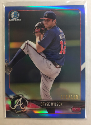 2018 Bowman Chrome Bryse Wilson #BCP-135 Blue Prospect Refractor. 109/150