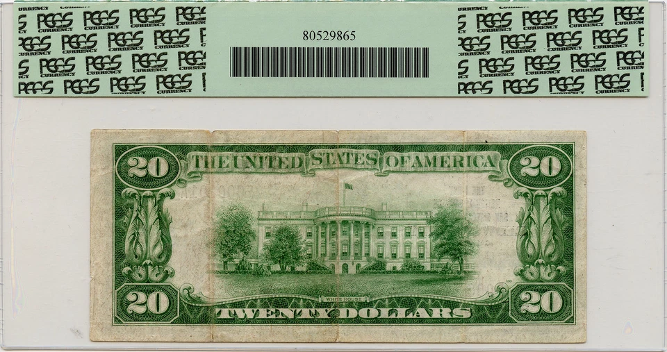 1929 $20 First NB of San Mateo County, Redwood City, CA PCGS Currency VF-30 App. - Image 2 of 2