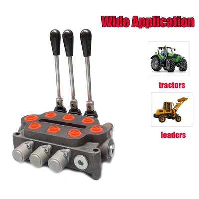 3 Spool 25GPM Hydraulic Directional Control Valve, Double Acting Control 3000PSI