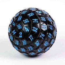d100 Black and Blue 100 Sided Die, D100 Game Dice, 100 Sides DnD RPG AD D