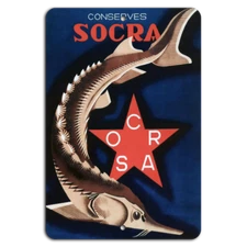 Conserve Socra: Vintage Fish Art on Metal