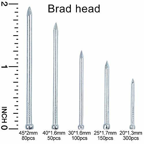 1500 Pcs Nail and Brad Assortment 12 Different Sizes Set Kit Worker
