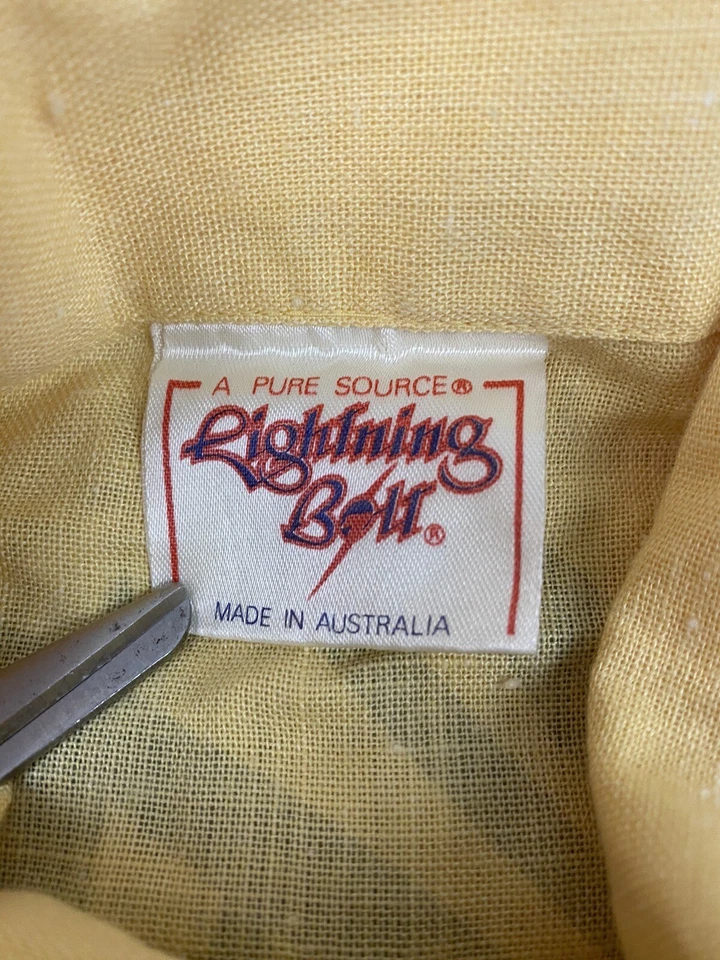 Camisa vintage años 70 LIGHTNING BOLT lino abotonada SURF SURFING floral doble cara Foto 2 de 4