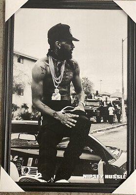 New Textured Black Framed NIPSEY HUSSLE 27x39  Digital Print Poster