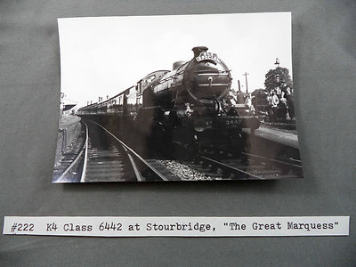 B&W Photo British Railroad # 222 K4 Class 6442 Stourbridge Great Marquess Train 