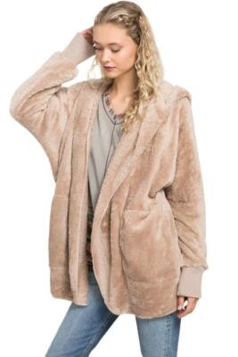 Hem & Thread Fuzzy knit open front Jacket L2394 More Colors Available!